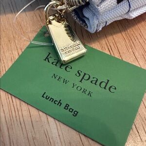 NWT KATE SPADE Cherry Print Tote lunch Bag with Blue Handles